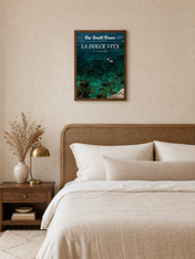 La Dolce Vita Amalfi Coast Wall Art Print - dark wood framed