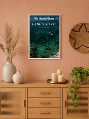 La Dolce Vita Amalfi Coast Wall Art Print - white framed