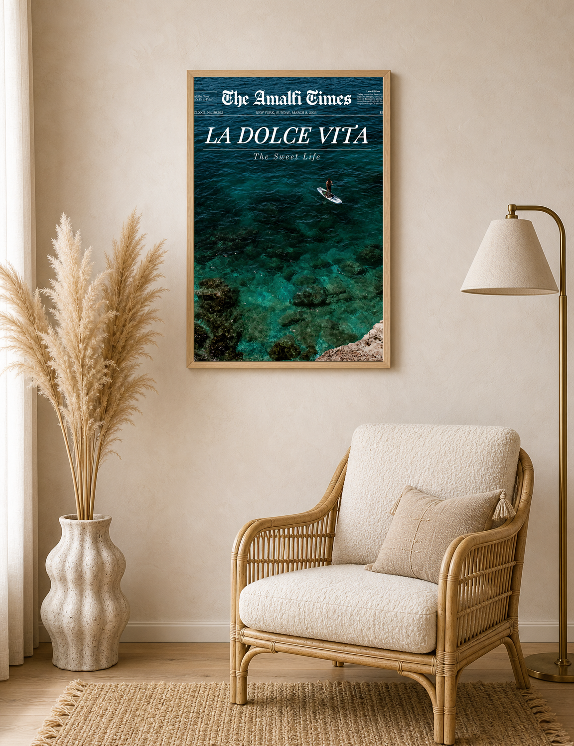 La Dolce Vita Amalfi Coast Wall Art Print - wood framed poster