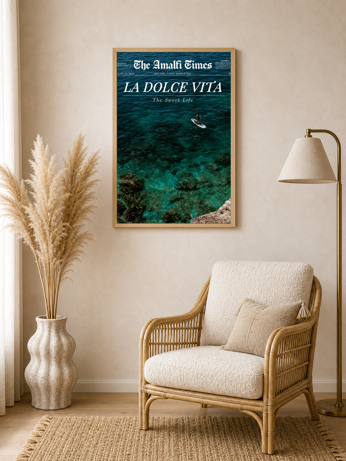 La Dolce Vita Amalfi Coast Wall Art Print - wood framed poster