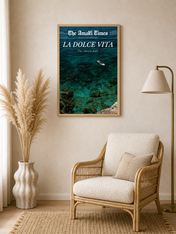 La Dolce Vita Amalfi Coast Wall Art Print - wood framed poster