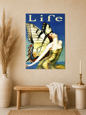 Art Deco Butterfly Life Wall Art Print - unframed mockup