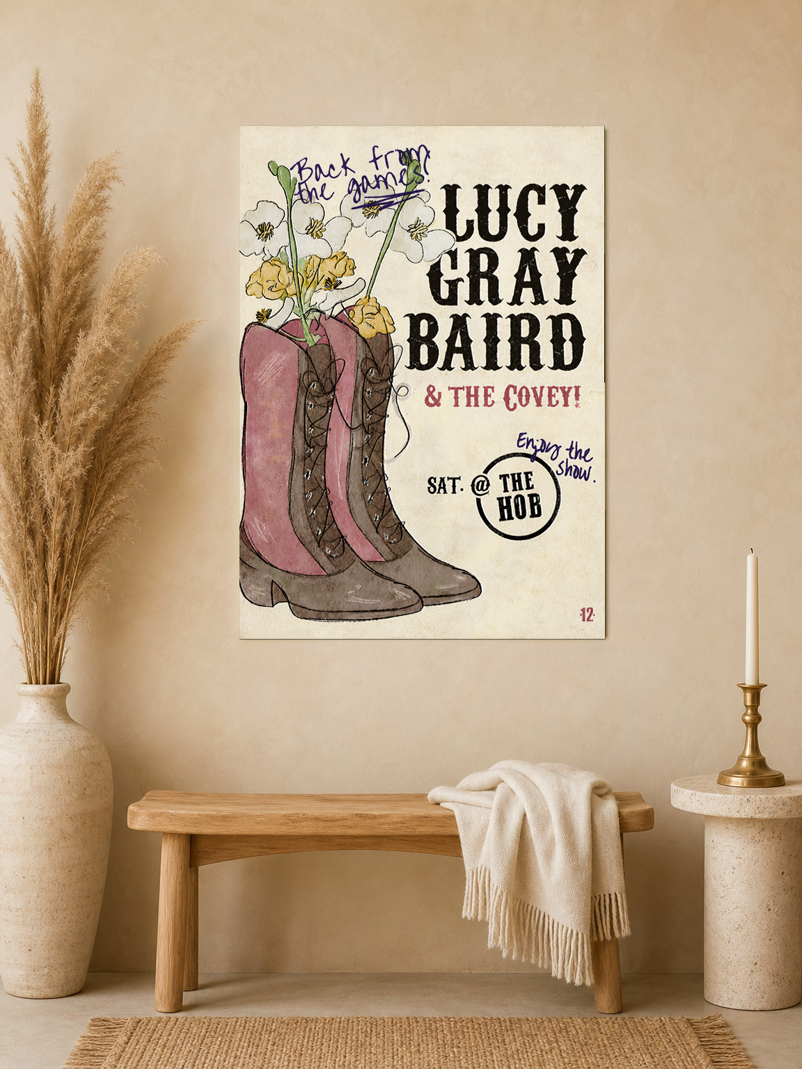 Lucy Gray Baird & The Covey Wall Art Print - unframed mockup