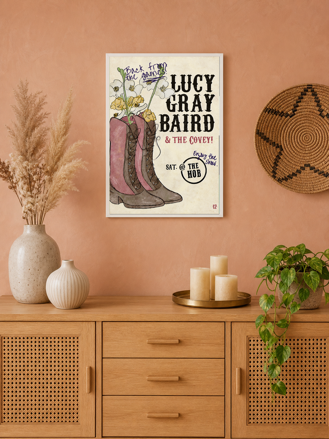 Lucy Gray Baird & The Covey Wall Art Print - white framed