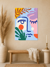 Abstract Face Colorful Wall Art Print - unframed mockup