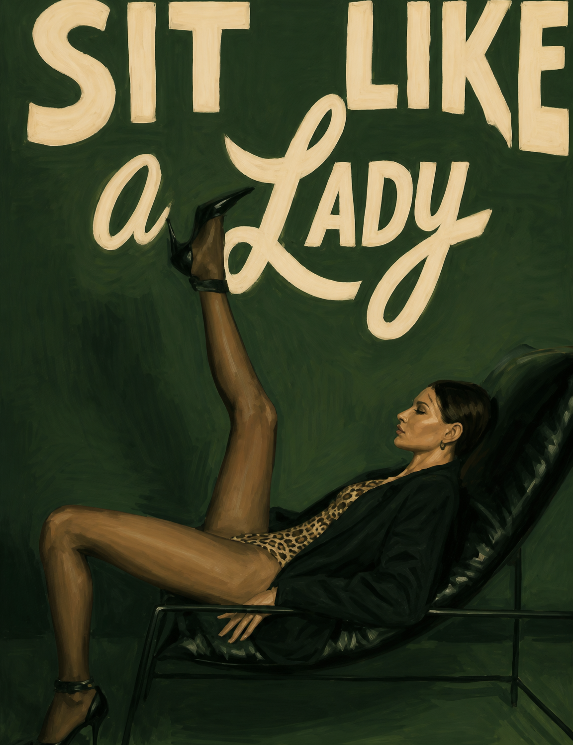 Sit Like a Lady Fashion Wall Art Print - unframed