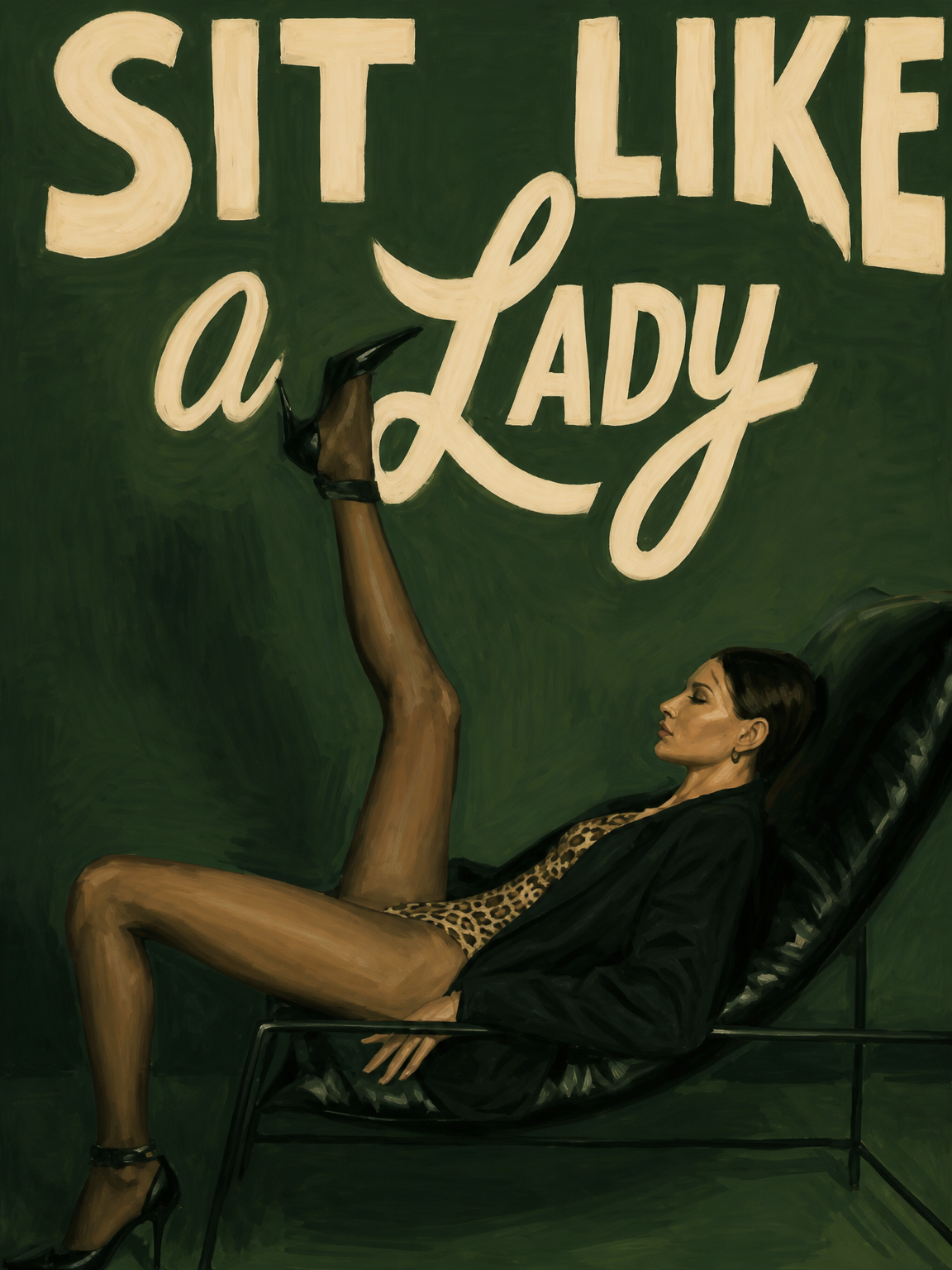 Sit Like a Lady Fashion Wall Art Print - unframed