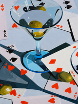 Martini & Playing Cards Cocktail Wall Art Print