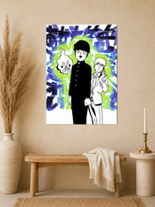 Mob Psycho Anime Duo Wall Art Print - unframed mockup