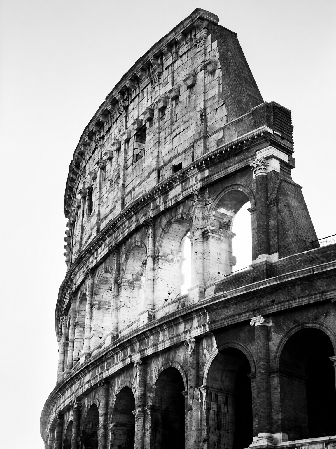 Black and White Colosseum Rome Wall Art Print - unframed