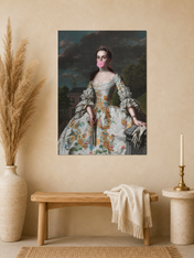 Classical Lady with Bubblegum Wall Art Print - unframed mockup
