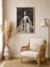 Classical Lady with Bubblegum Wall Art Print - wood framed poster