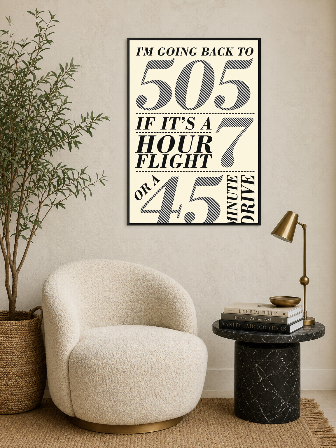 I'm Going Back To 505 Lyrics Wall Art Print - black framed