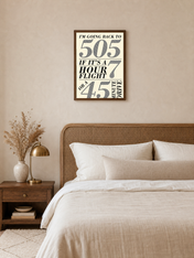 I'm Going Back To 505 Lyrics Wall Art Print - dark wood framed