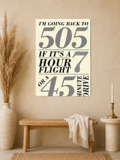 I'm Going Back To 505 Lyrics Wall Art Print - unframed mockup