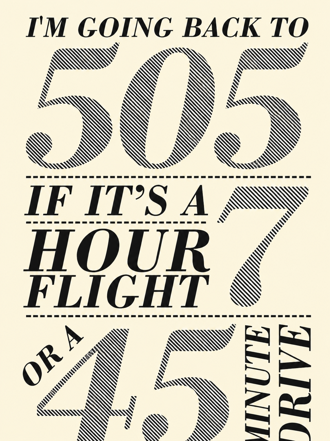 I'm Going Back To 505 Lyrics Wall Art Print - unframed