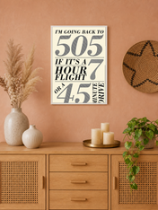 I'm Going Back To 505 Lyrics Wall Art Print - white framed