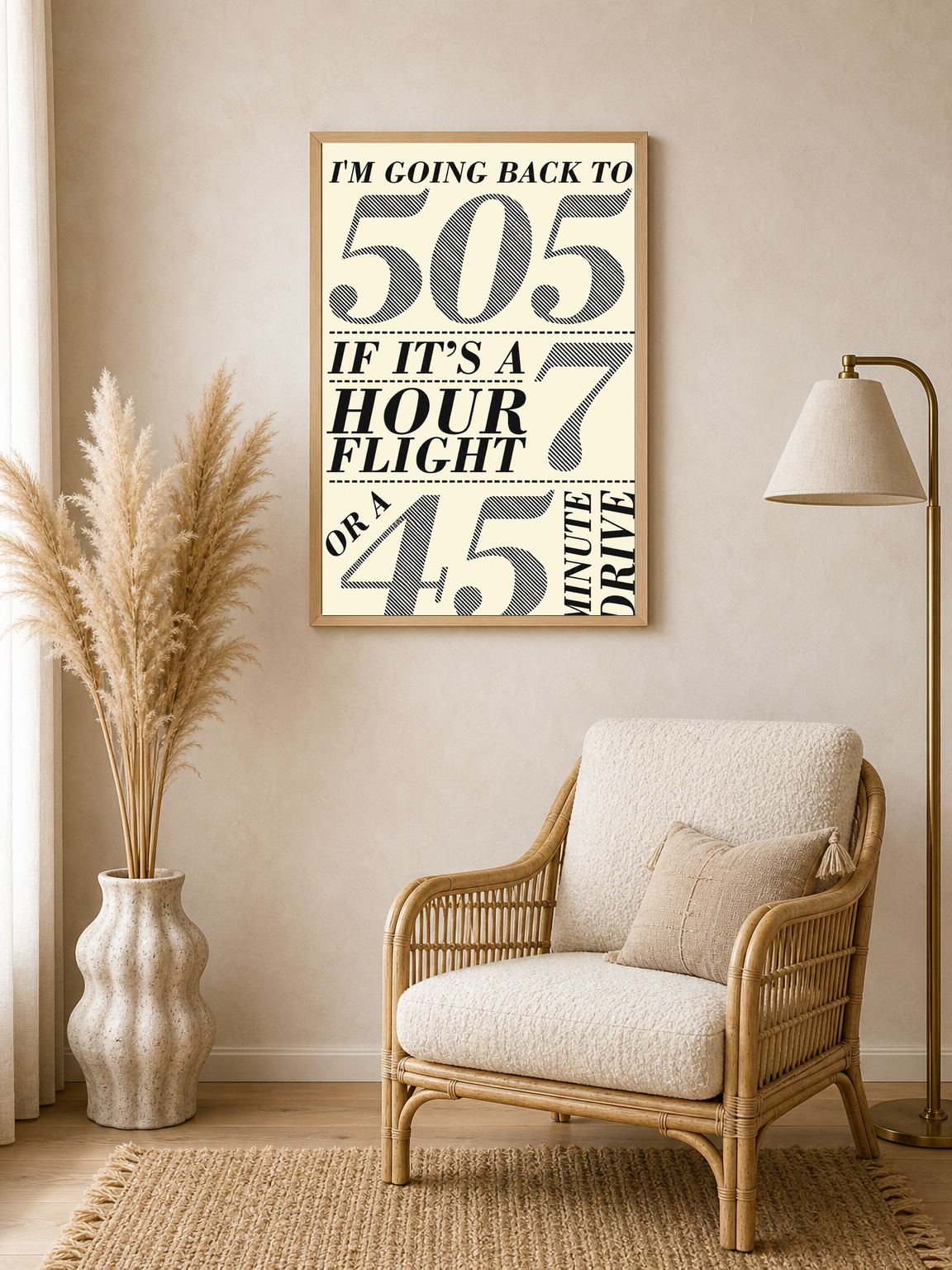 I'm Going Back To 505 Lyrics Wall Art Print - wood framed poster