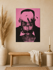 Pink Retro Portrait Wall Art Print - unframed mockup