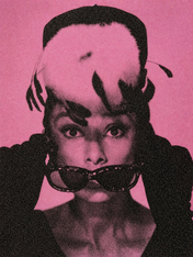 Pink Retro Portrait Wall Art Print - unframed