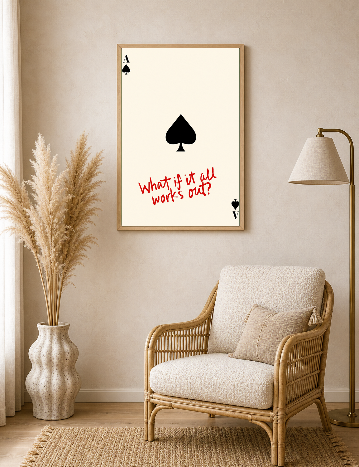 Ace of Spades What If It All Works Out Wall Art Print - wood framed poster