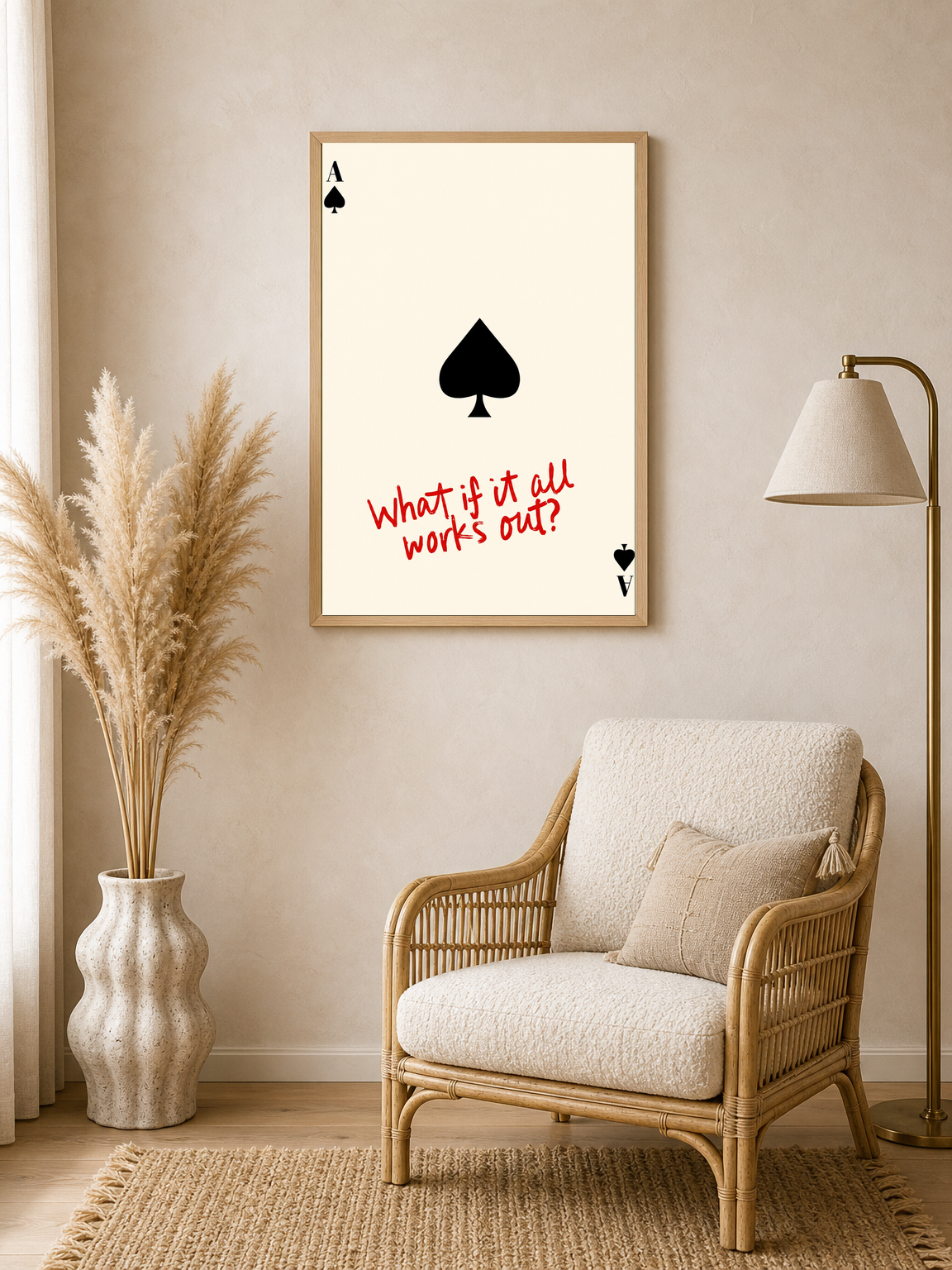 Ace of Spades What If It All Works Out Wall Art Print - wood framed poster