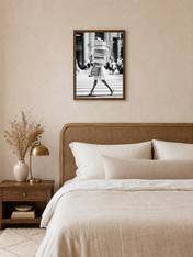 Chic Shopping City Wall Art Print - dark wood framed