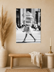 Chic Shopping City Wall Art Print - unframed mockup