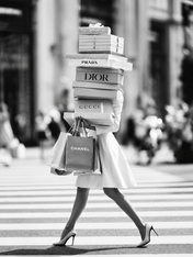 Chic Shopping City Wall Art Print - unframed