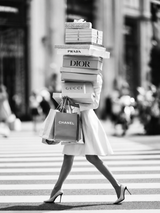 Chic Shopping City Wall Art Print