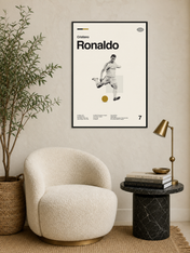 Cristiano Ronaldo Minimalist Wall Art Print - black framed