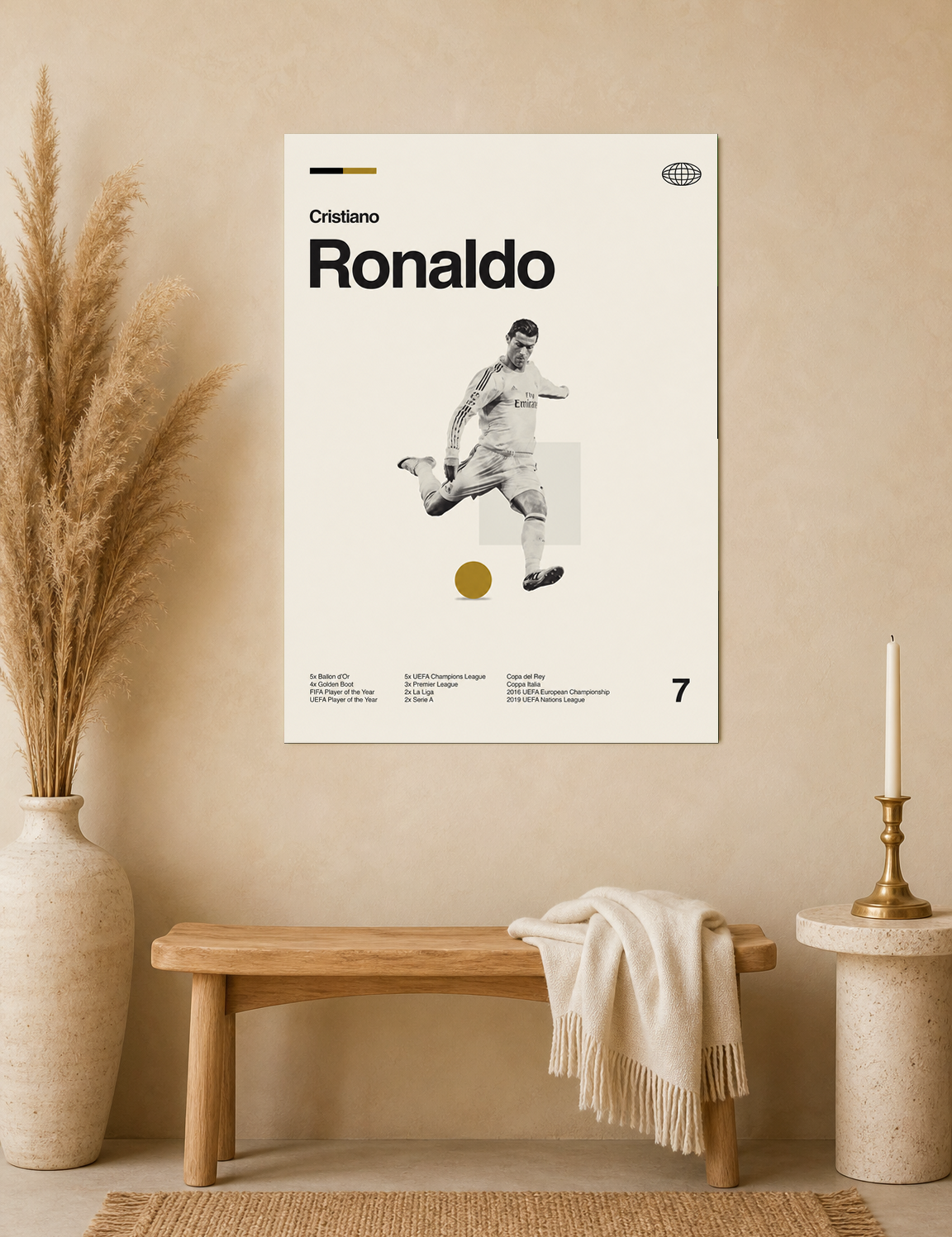 Cristiano Ronaldo Minimalist Wall Art Print - unframed mockup