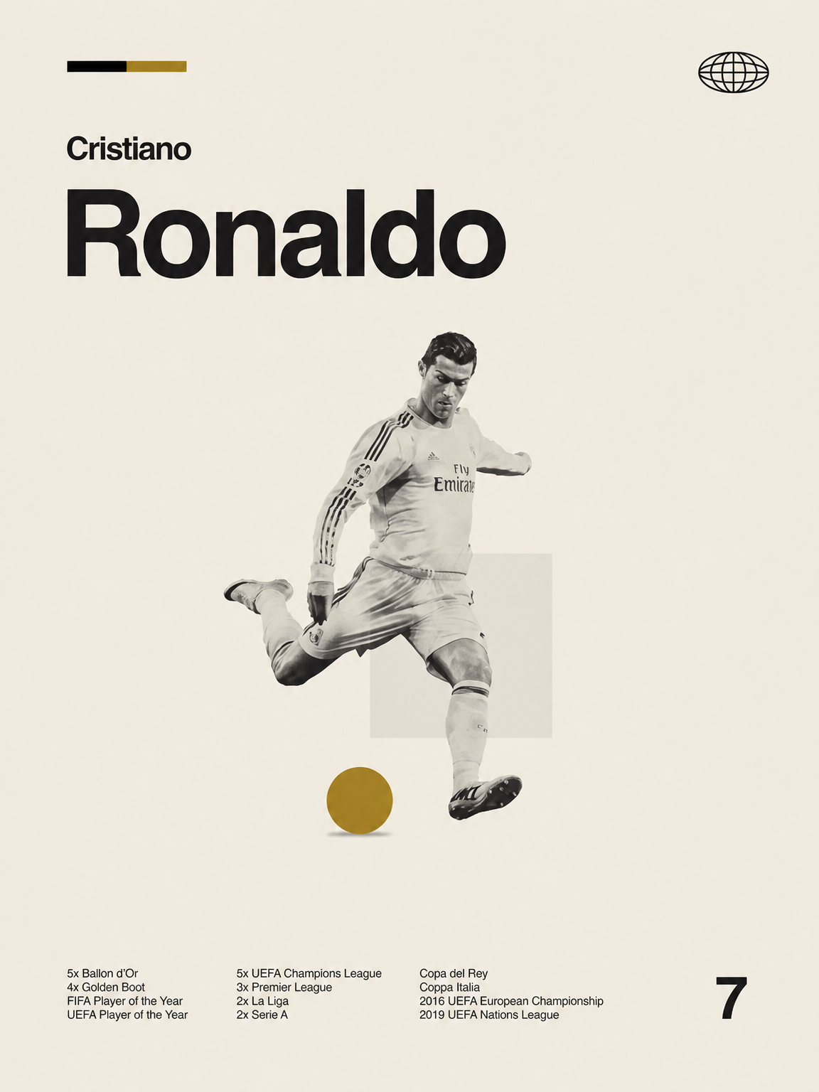 Cristiano Ronaldo Minimalist Wall Art Print - unframed
