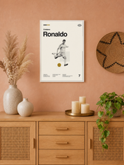 Cristiano Ronaldo Minimalist Wall Art Print - white framed