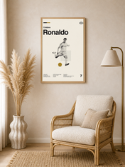 Cristiano Ronaldo Minimalist Wall Art Print - wood framed poster