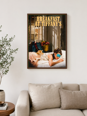 Breakfast at Tiffany's Movie Poster Wall Art Print - dark wood framed