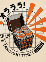 Retro Japanese Takoyaki Time Wall Art Print