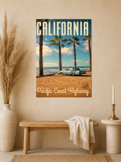 California Pacific Coast Highway Wall Art Print - unframed mockup