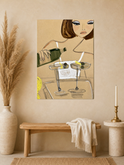 Chic Cocktail Woman Wall Art Print - unframed mockup