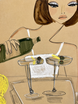 Chic Cocktail Woman Wall Art Print