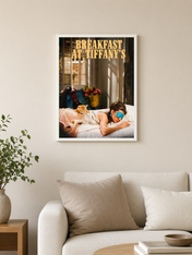 Breakfast at Tiffany's Movie Poster Wall Art Print - white framed