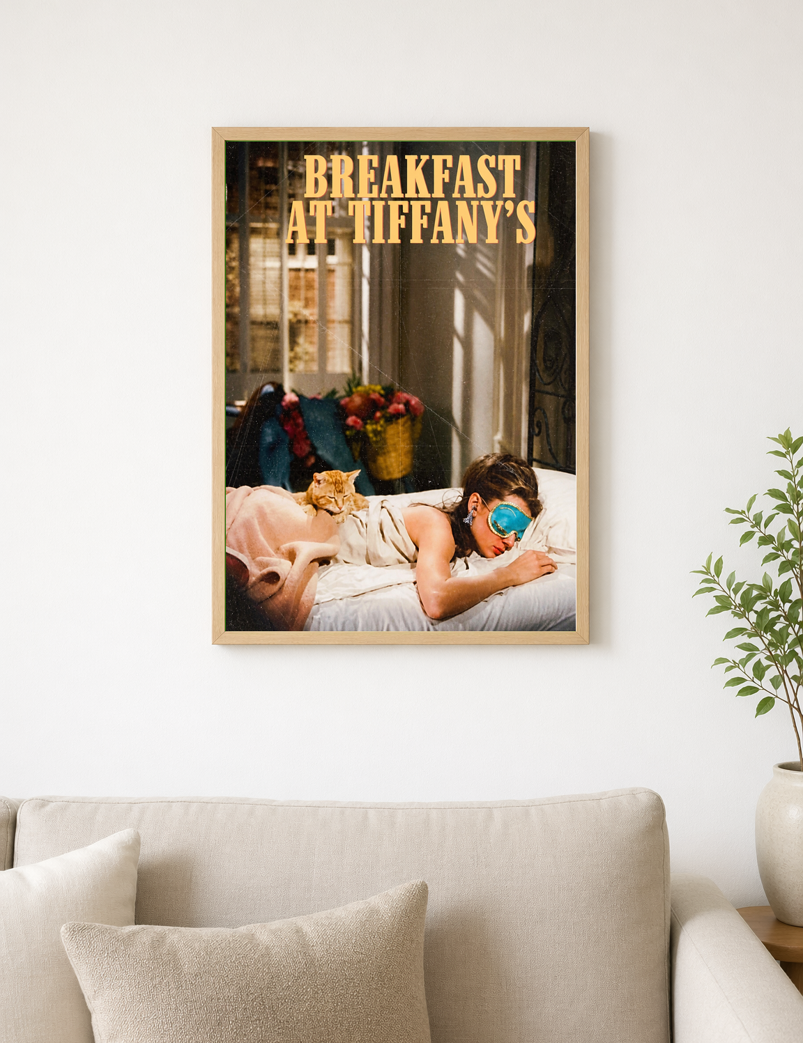Breakfast at Tiffany's Movie Poster Wall Art Print - wood framed poster