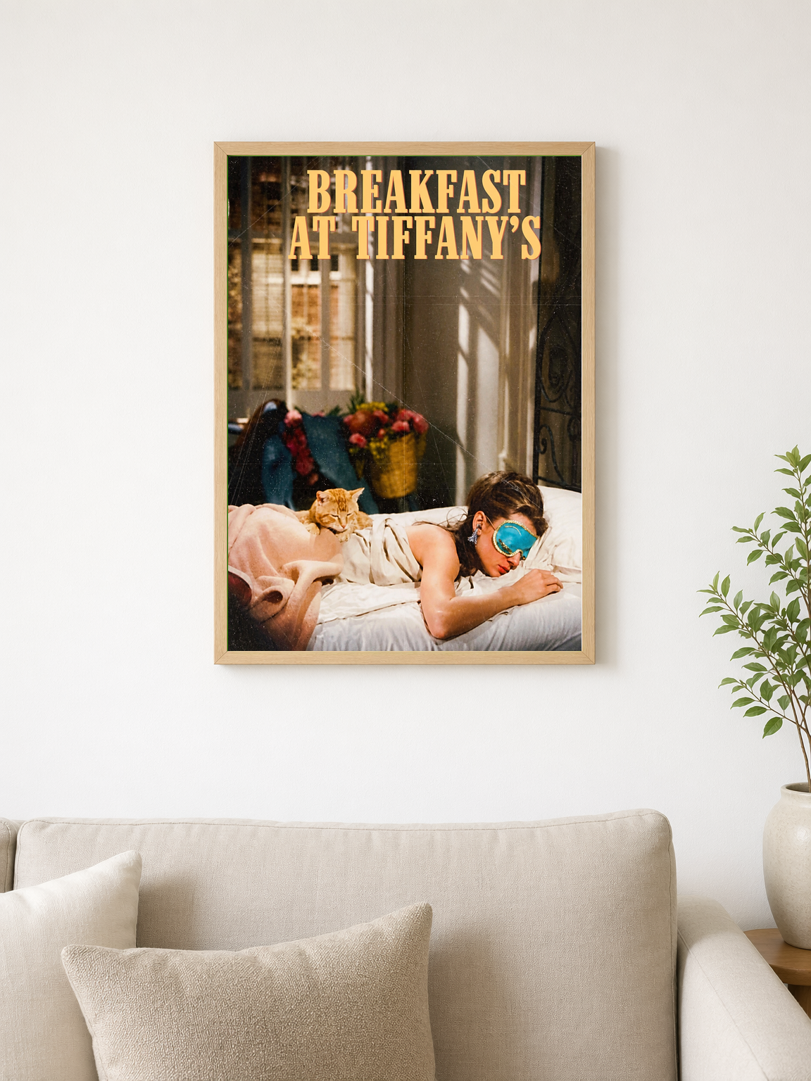 Breakfast at Tiffany's Movie Poster Wall Art Print - wood framed poster