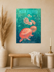 Moon Jellyfish Monterey California Wall Art Print - unframed mockup
