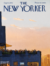 New Yorker Rooftop Sunset Wall Art Print - unframed