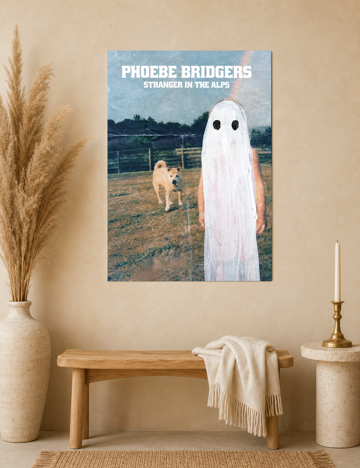 Ghost Figure Field Scene Wall Art Print - unframed mockup