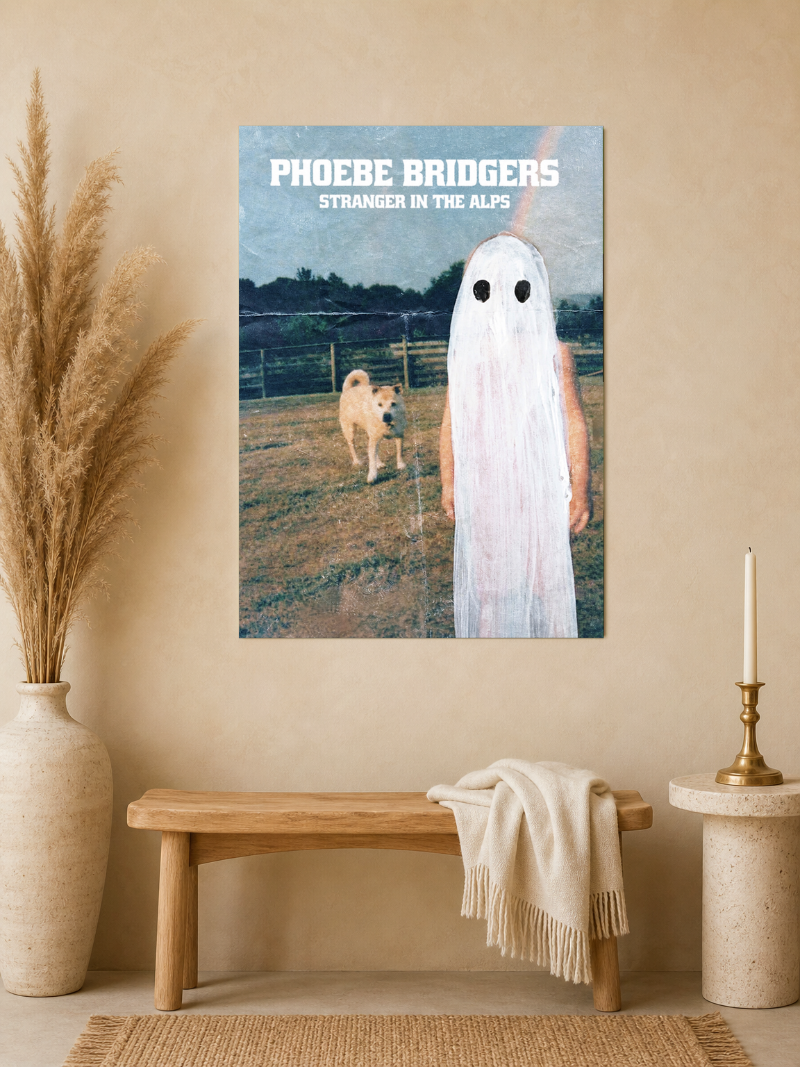 Ghost Figure Field Scene Wall Art Print - unframed mockup