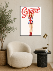 Ginger Union Jack Pop Art Wall Art Print - black framed