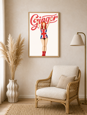 Ginger Union Jack Pop Art Wall Art Print - wood framed poster
