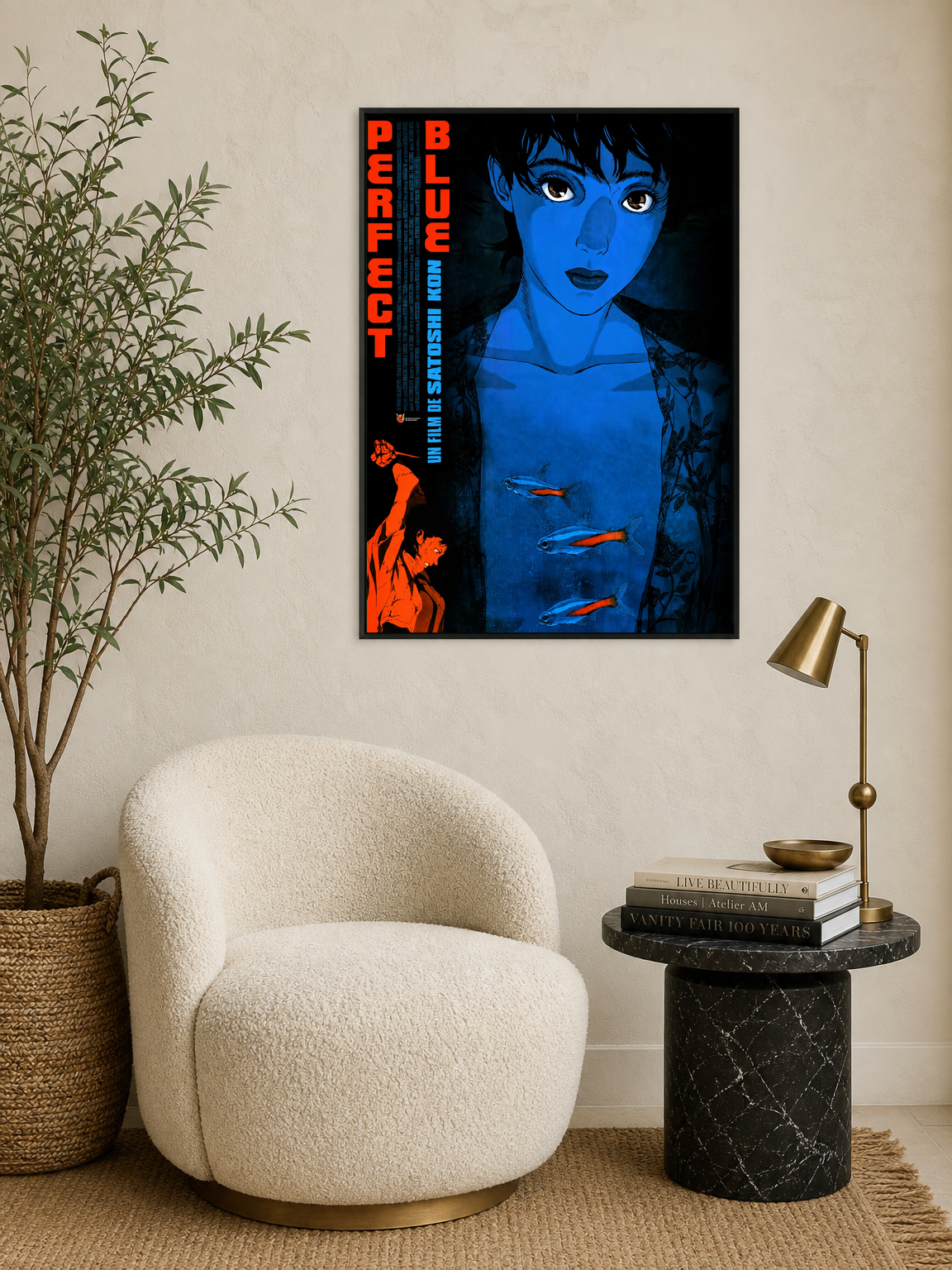 Perfect Blue Anime Wall Art Print Poster - black framed